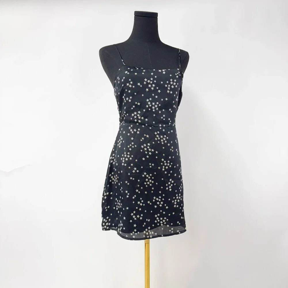 BRAND NEW WITHOUT TAGS COTTON CANDY LA SATIN STAR DRESS SUMMER MINI DRESS - Picture 2 of 7